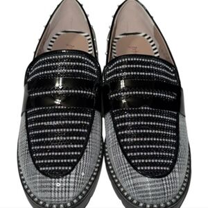 Betsey Johnson Black and Gray Women's Loafers